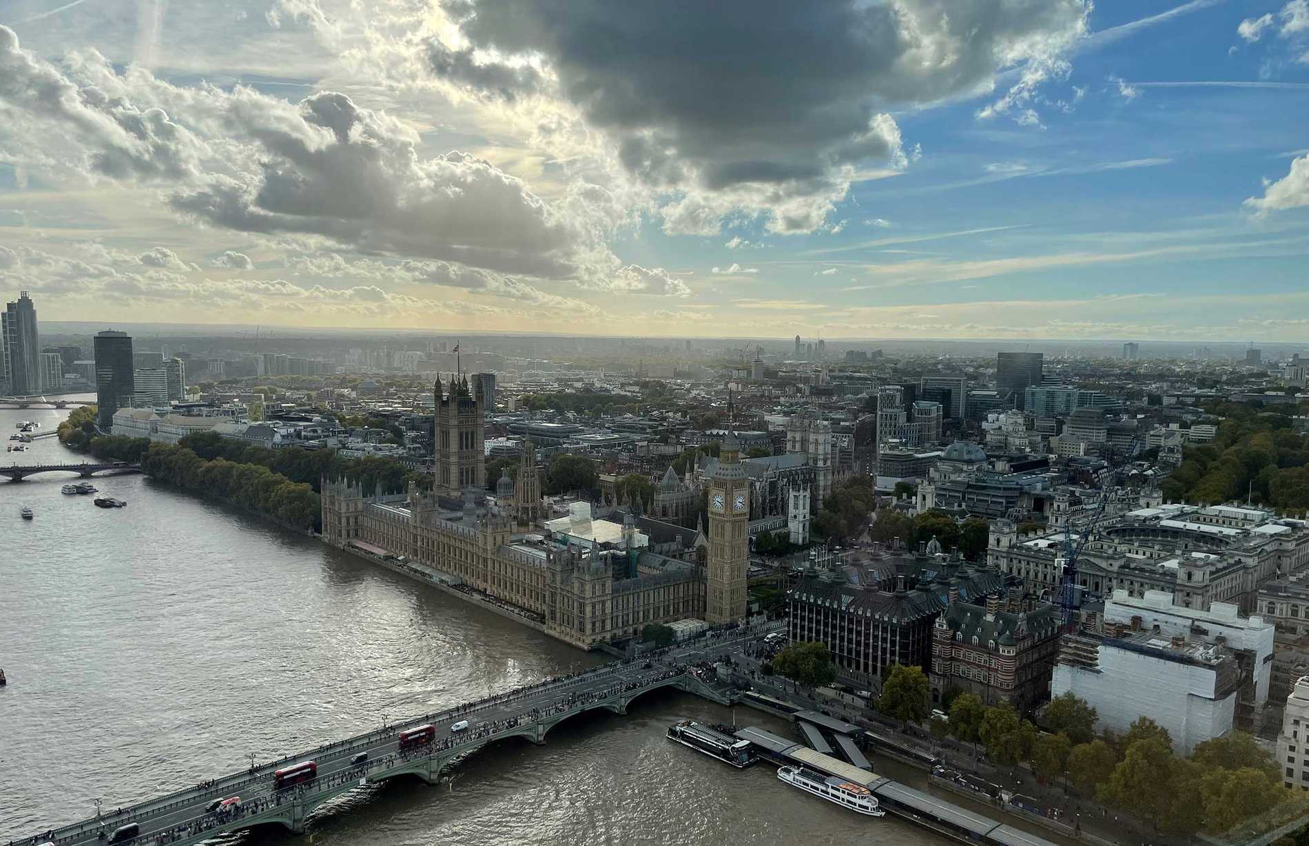 The view Elsie enjoyed during her flight on the London Eye